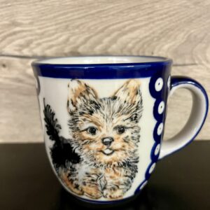Kubek ceramika Bolesławiec z Yorkshire Terrier 320 ml