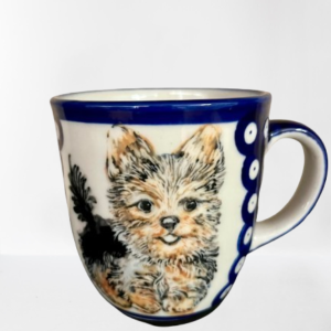 Kubek ceramika Bolesławiec z Yorkshire Terrier 320 ml