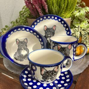 Miska ceramiczna Bolesławiec z Buldogiem Francuskim 420 ml – ręcznie malowana