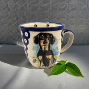 Kubek z Jamnikiem ceramika Bolesławiec 320 ml / Art Line