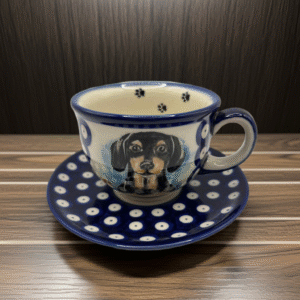 Filiżanka z psem Jamnik ceramika Bolesławiec 250 ml / Art Line