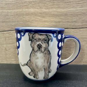 Kubek z Pitbullem ceramika Bolesławiec 320 ml