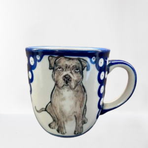 Kubek z Pitbullem ceramika Bolesławiec 320 ml