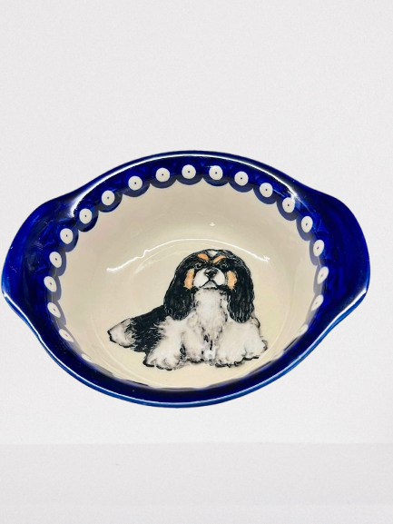 Miska z psem Cavalier King Charles Spaniel ceramika Bolesławiec 400 ml