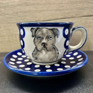 Filiżanka z psem Pitbull ceramika Bolesławiec 250 ml