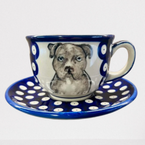 Filiżanka z psem Pitbull ceramika Bolesławiec 220 ml