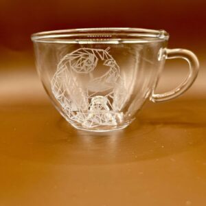 Filiżanka szklana z ręcznym grawerem Cavalier King Charles Spaniel 220 ml