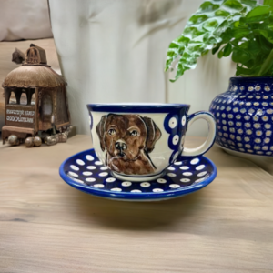 Filiżanka z psem Labrador Retriever ceramika Bolesławiec 250 ml