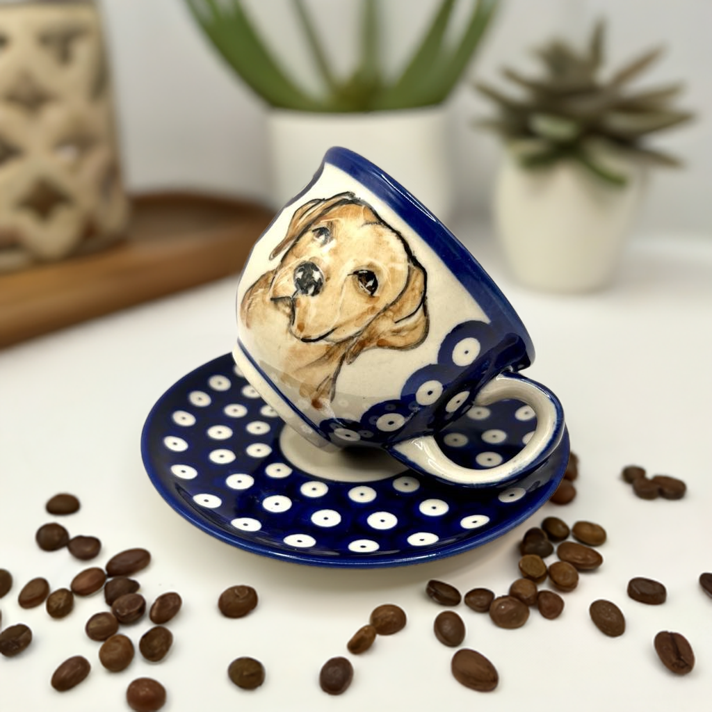 Filiżanka ceramiczna Bolesławiec z labradorem Retriever