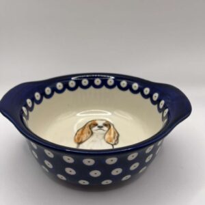 Miska z Cavalier King Charles Spaniel ceramika Bolesławiec 400 ml