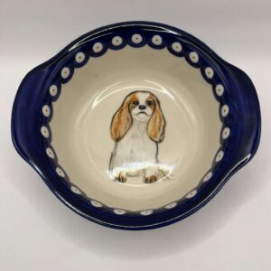 Miska z Cavalier King Charles Spaniel ceramika Bolesławiec 400 ml