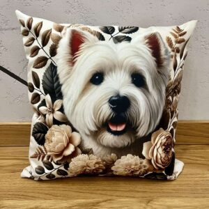 Poduszka z West Highland white terrier, dwustronna z wypełnieniem, 40 x 40 cm