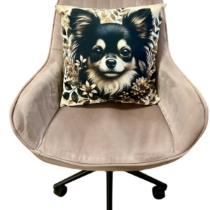 Poduszka dekoracyjna Chihuahua, dekoracyjna, dwustronna z wypełnieniem, 40 x 40 cm