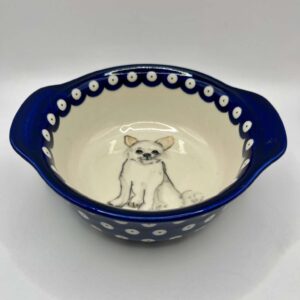 Miska z Chihuahua ceramika Bolesławiec 420 ml