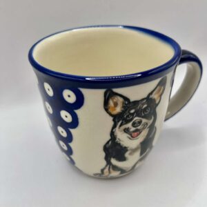 Kubek z Welsh Corgi ceramika Bolesławiec 320 ml