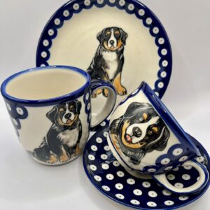 Talerz deserowy z Berneńczykiem ceramika Bolesławiec 18,5 cm Art Line