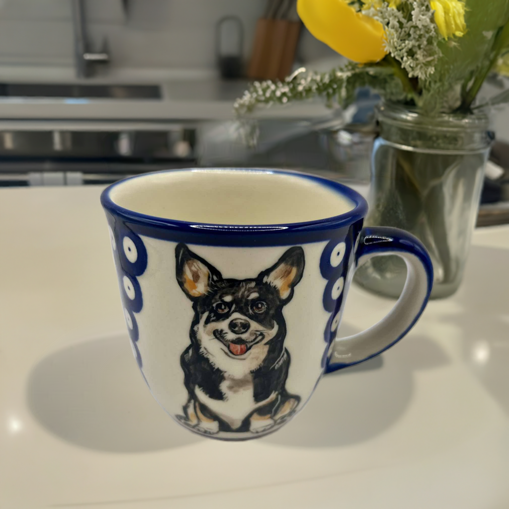 kubek bolesławiec z corgi