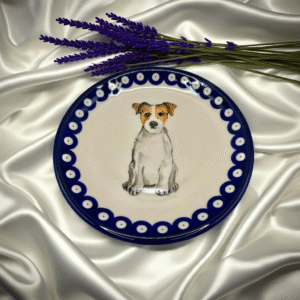 Talerz z Jack Russell terrier ceramika Bolesławiec 18,5 cm