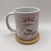 Kubek ceramiczny z Samoyedem 330 ml z bambusową podkładką - obrazek 3