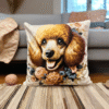 Poduszka z pudlem 45 x 45 cm krótki plusz