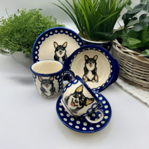 Miska Bolesławiec Welsh Corgi ceramika Bolesławiec 420 ml