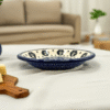 Talerz ceramiczny Bolesławiec, duży, głęboki z cavalierem
