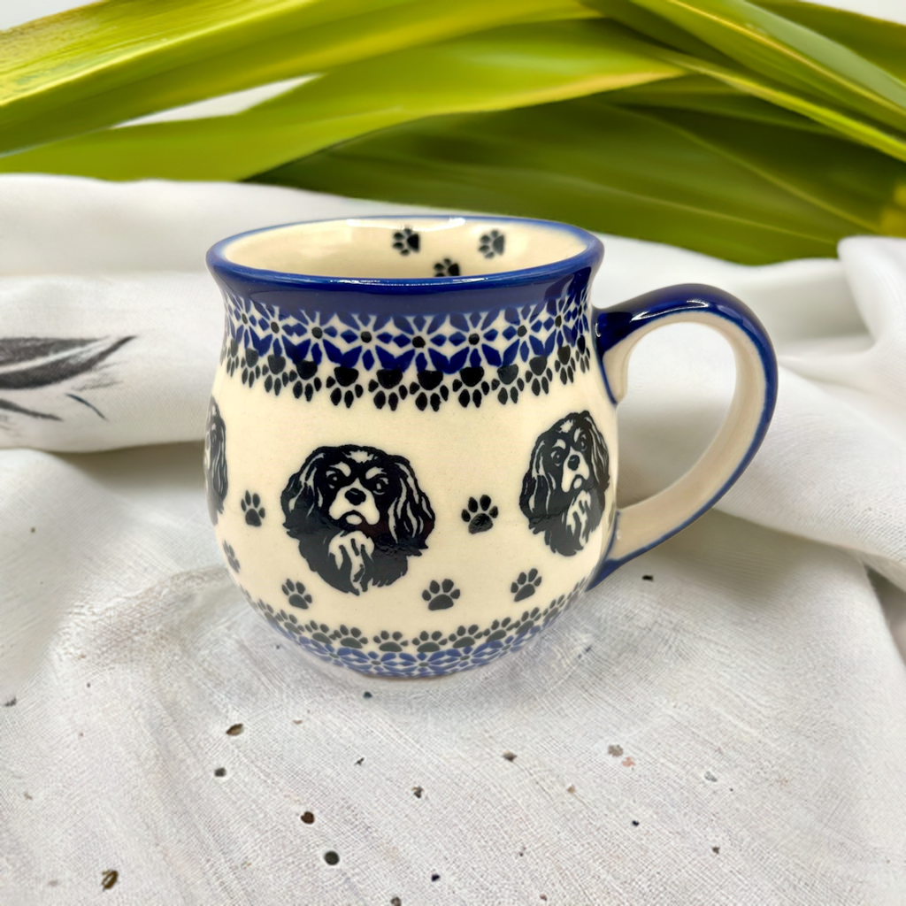 Kubek ceramiczny duży Bolesławiec z cavalierem