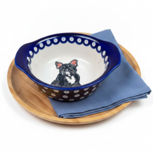 Miska ceramiczna Bolesławiec z Buldogiem Francuskim 420 ml – ręcznie malowana
