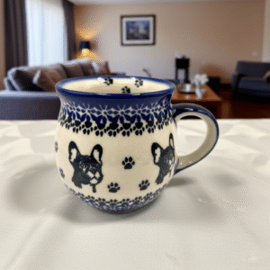 Kubek czeski Buldog Francuski – Bolesławiec 350 ml | Premium Line