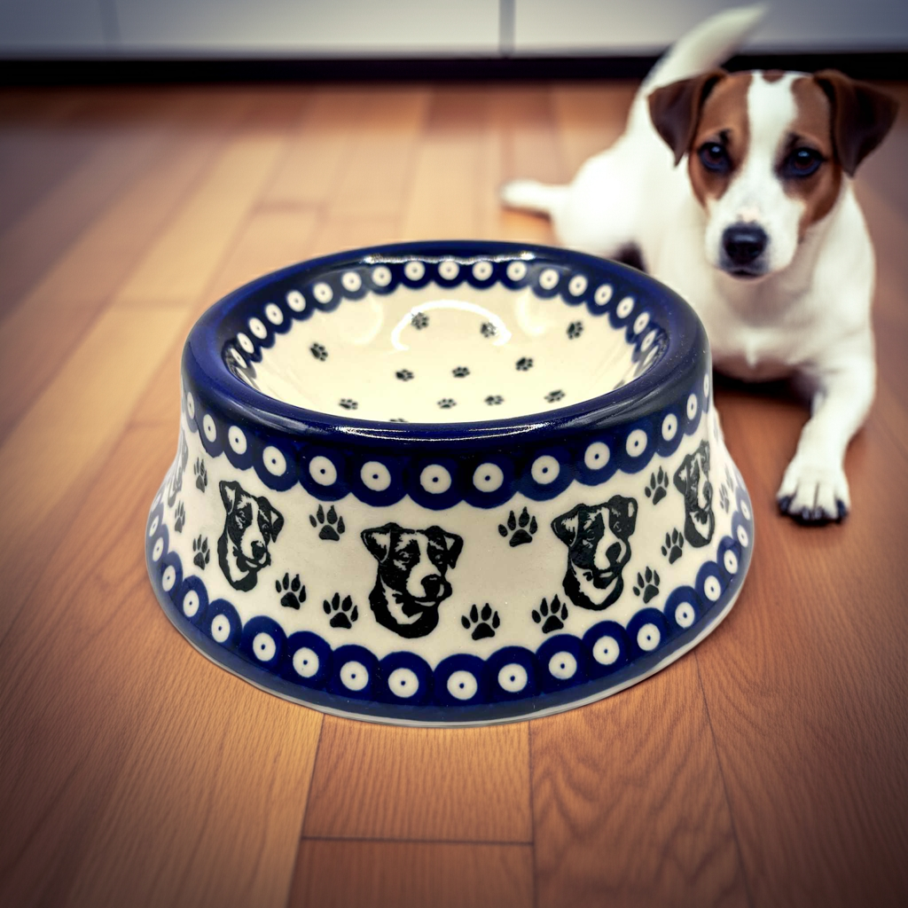 Ceramiczna miska dla psa Bolesławiec Jack Russell 450 ml - jaka miska dla małego psa średniego psa