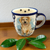 Kubek ceramiczny Bolesławiec z Golden Retriever, 320 ml