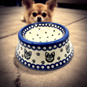 Ceramiczna bolesławiecka miska dla psa – Chihuahua – 450 ml / Premium Line