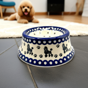 Miska ceramiczna Bolesławiec dla psa - pudel, 450 ml