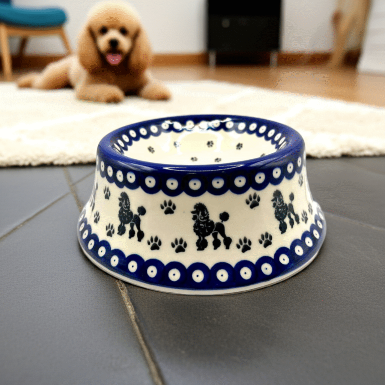 Miska ceramiczna Bolesławiec dla psa - pudel, 450 ml