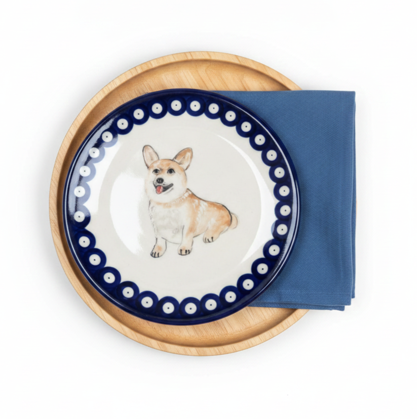 Talerz Corgi Bolesławiec
