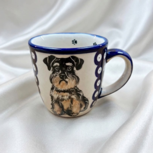 Kubek Bolesławiec ze Sznaucerem Art 320 ml – wersja outletowa