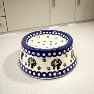 Ceramiczna bolesławiecka miska dla psa – Jamnik – 450 ml / Premium Line