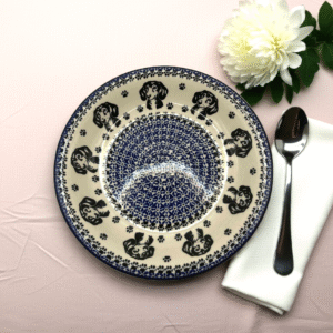 Talerz obiadowy głęboki – Bolesławiec z Jamnikiem duży 22,5 cm / Premium Line