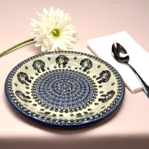 Talerz obiadowy głęboki – Bolesławiec z Jamnikiem duży 22,5 cm / Premium Line