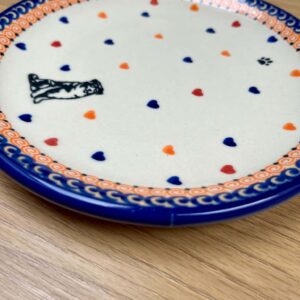 Talerz deserowy Bolesławiec z Owczarkiem Australijskim 18,5 cm – wersja outletowa