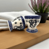 Ceramiczny kieliszek na jajko Bolesławiec z motywem Jack Russell Terier