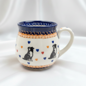 Kubek Bolesławiec z Border Collie 450 ml / Joy Line – wersja outletowa