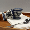 Ceramiczny kieliszek na jajko Bolesławiec z wizerunkiem Corgi
