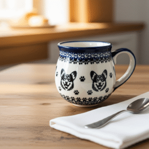 Kubek z Corgi – Bolesławiec 350 ml | Premium Line