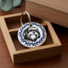 Brelok ceramiczny Bolesławiec z wizerunkiem Shih Tzu