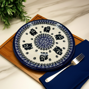 Talerz deserowy Bolesławiec z Chow Chow 18,5 cm – Premium Line