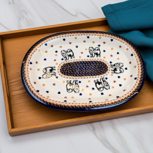 Półmisek owalny Bolesławiec z Samoyedem 29 cm – Joy Line