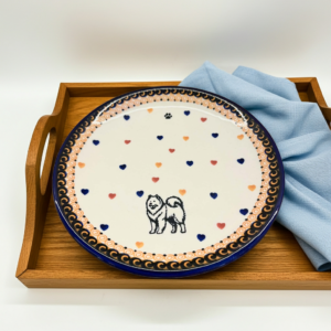 Talerz deserowy Bolesławiec z Samoyedem 18,5 cm – Joy Line