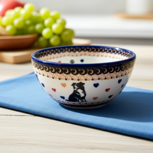 Miska ceramiczna Bolesławiec z Border Collie 500 ml – Joy Line