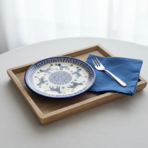 Talerz deserowy Bolesławiec Bulterier 18,5 cm – Premium Line